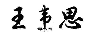 胡问遂王韦思行书个性签名怎么写