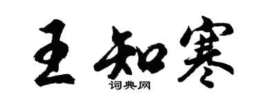 胡问遂王知寒行书个性签名怎么写