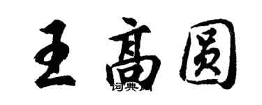 胡问遂王高圆行书个性签名怎么写