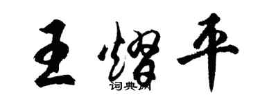 胡问遂王熠平行书个性签名怎么写
