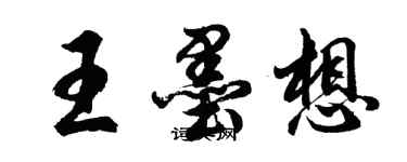 胡问遂王墨想行书个性签名怎么写