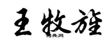 胡问遂王牧旌行书个性签名怎么写