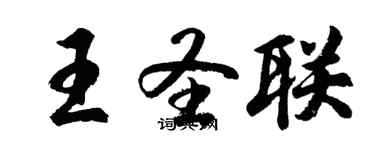 胡问遂王圣联行书个性签名怎么写