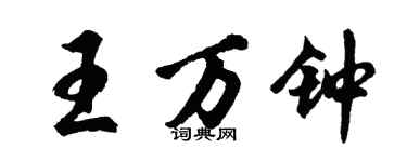 胡问遂王万钟行书个性签名怎么写