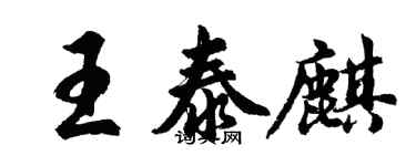 胡问遂王泰麒行书个性签名怎么写