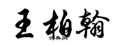 胡问遂王柏翰行书个性签名怎么写