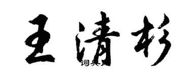 胡问遂王清杉行书个性签名怎么写