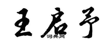 胡问遂王启予行书个性签名怎么写