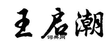 胡问遂王启潮行书个性签名怎么写
