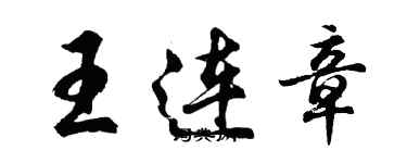 胡问遂王连章行书个性签名怎么写