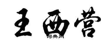 胡问遂王西营行书个性签名怎么写