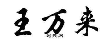 胡问遂王万来行书个性签名怎么写