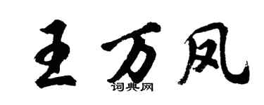 胡问遂王万凤行书个性签名怎么写