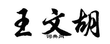 胡问遂王文胡行书个性签名怎么写