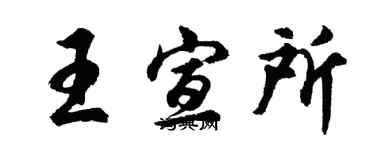 胡问遂王宣所行书个性签名怎么写