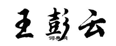 胡问遂王彭云行书个性签名怎么写