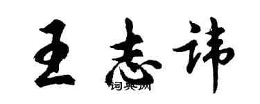 胡问遂王志讳行书个性签名怎么写