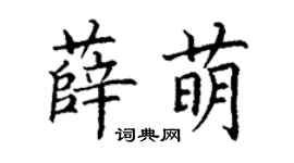 丁谦薛萌楷书个性签名怎么写
