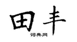 丁谦田丰楷书个性签名怎么写