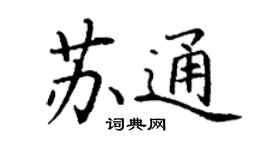 丁谦苏通楷书个性签名怎么写