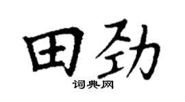 丁谦田劲楷书个性签名怎么写