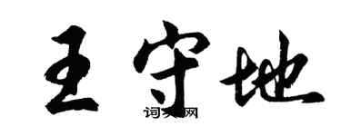 胡问遂王守地行书个性签名怎么写