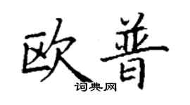 丁谦欧普楷书个性签名怎么写