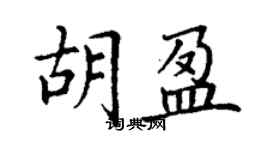 丁谦胡盈楷书个性签名怎么写