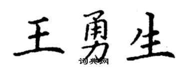 丁谦王勇生楷书个性签名怎么写