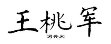 丁谦王桃军楷书个性签名怎么写