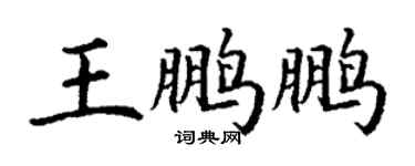 丁谦王鹏鹏楷书个性签名怎么写