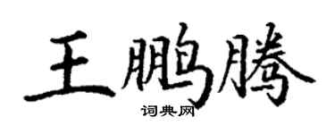 丁谦王鹏腾楷书个性签名怎么写