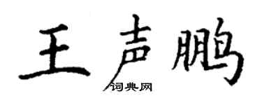 丁谦王声鹏楷书个性签名怎么写