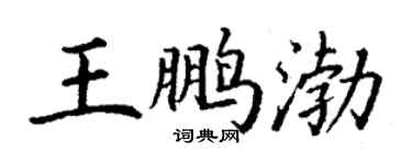 丁谦王鹏渤楷书个性签名怎么写