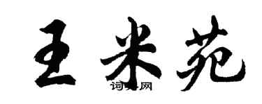 胡问遂王米苑行书个性签名怎么写