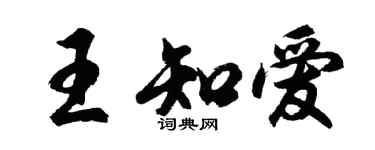 胡问遂王知爱行书个性签名怎么写