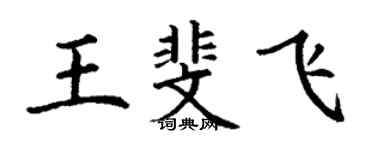丁谦王斐飞楷书个性签名怎么写