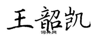 丁谦王韶凯楷书个性签名怎么写