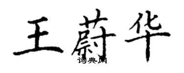 丁谦王蔚华楷书个性签名怎么写