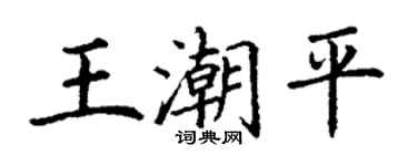 丁谦王潮平楷书个性签名怎么写