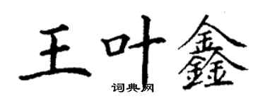 丁谦王叶鑫楷书个性签名怎么写