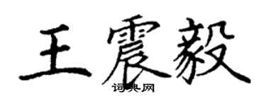 丁谦王震毅楷书个性签名怎么写