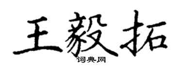 丁谦王毅拓楷书个性签名怎么写