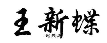 胡问遂王新蝶行书个性签名怎么写