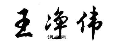 胡问遂王净伟行书个性签名怎么写