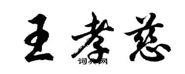 胡问遂王孝慈行书个性签名怎么写