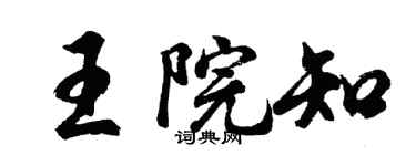胡问遂王院知行书个性签名怎么写