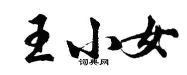 胡问遂王小女行书个性签名怎么写