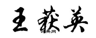 胡问遂王获英行书个性签名怎么写