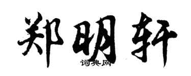 胡问遂郑明轩行书个性签名怎么写